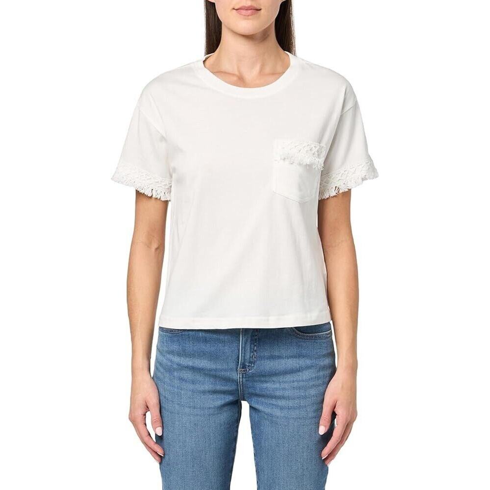 Ariat Size M Tassel Top Relaxed Fit‎ Short Sleeve Cloud Dancer Pullover Women's